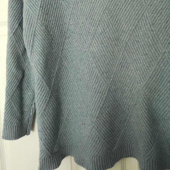 Women Blue Calvin Klein Cotton Turtleneck Knit Sweater L - Picture 10 of 10